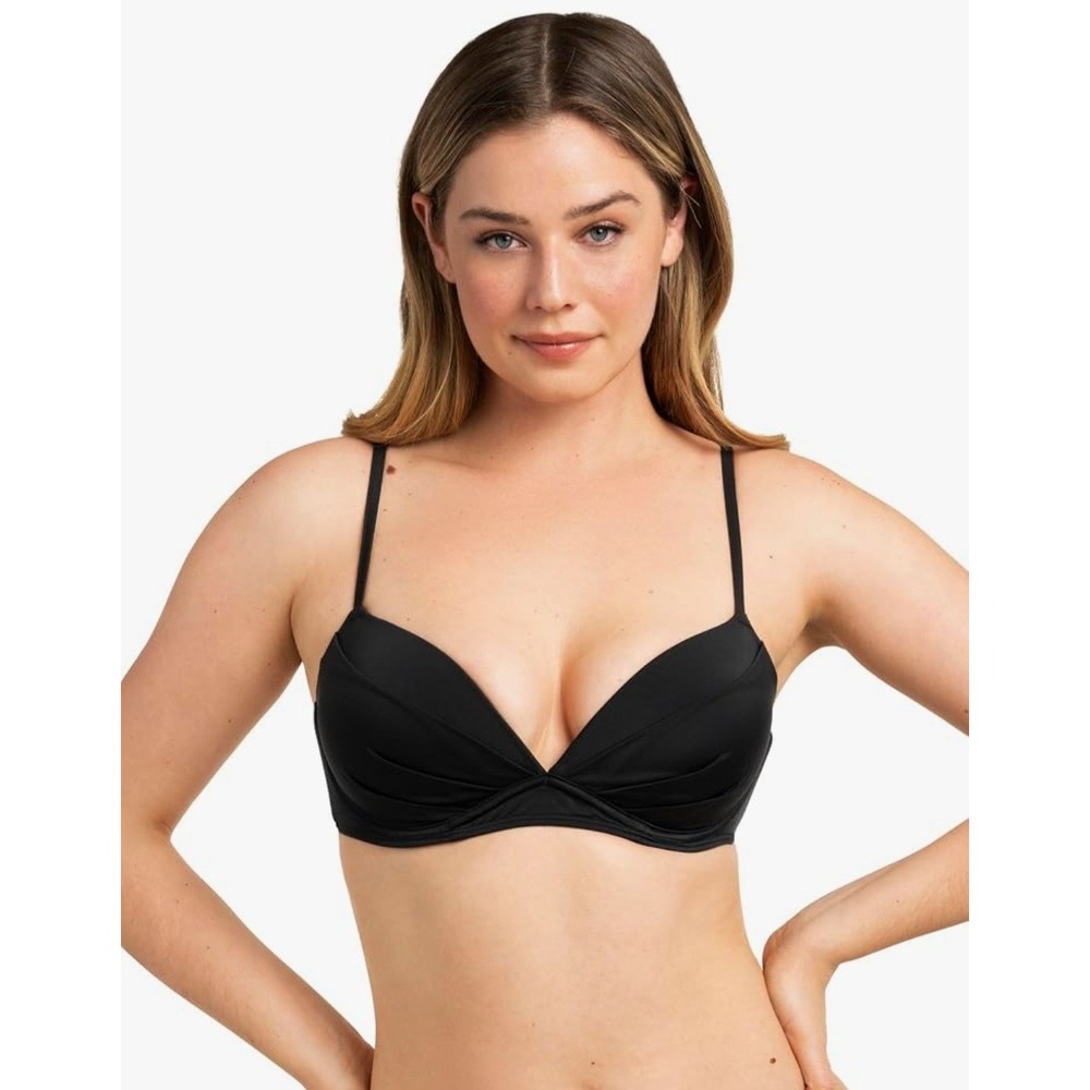 Smart & Sexy Women's Swim Secret Convertible Push-up Bikini Top Hue Black 34A